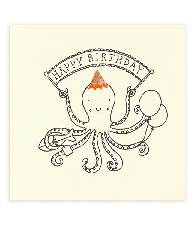 Pencil Shavings Cards by Ruth Jackson | Octopus | Happy Birthday