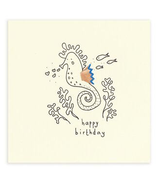 Pencil Shavings Cards by Ruth Jackson | Seahorse | Happy Birthday