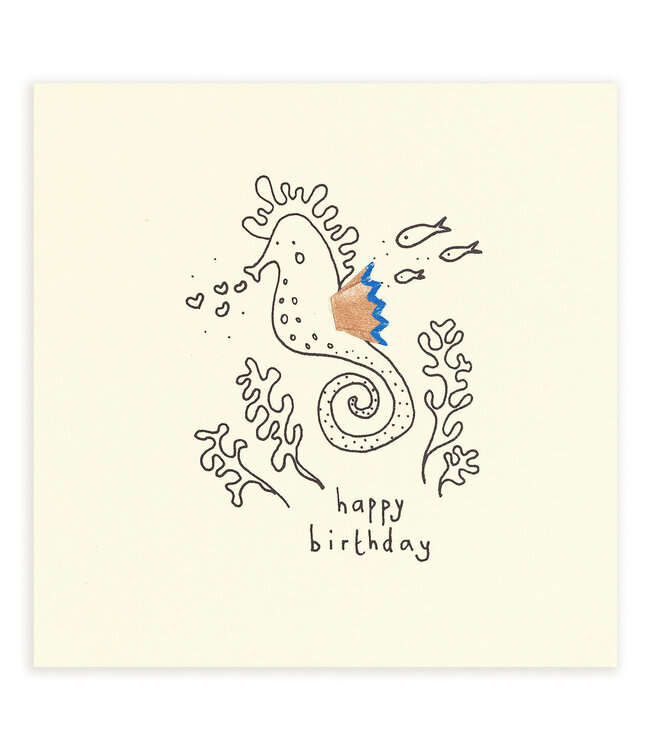 Pencil Shavings Cards by Ruth Jackson | Seahorse | Happy Birthday