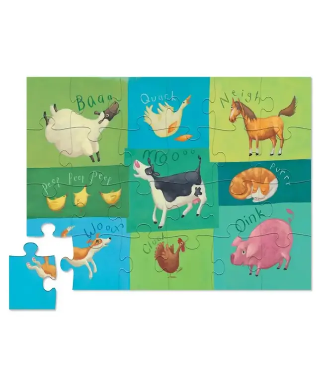 Crocodile Creek | Floor Puzzle | Barnyard Sounds | 24 stukjes | 45 x 60 cm | 3+