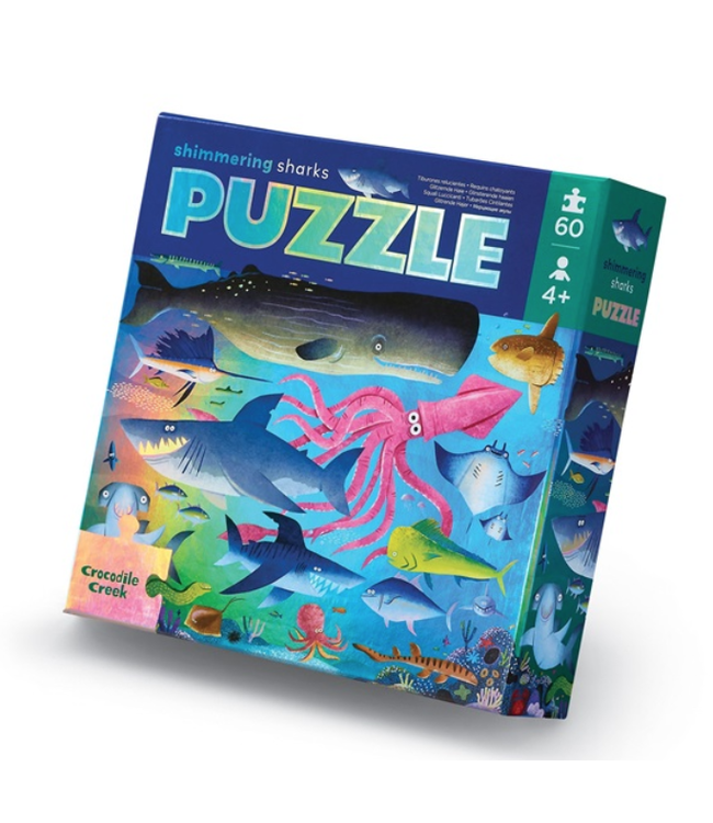 Crocodile Creek | Foil Puzzle | Shimmering Shark | 60 stukjes | 4+