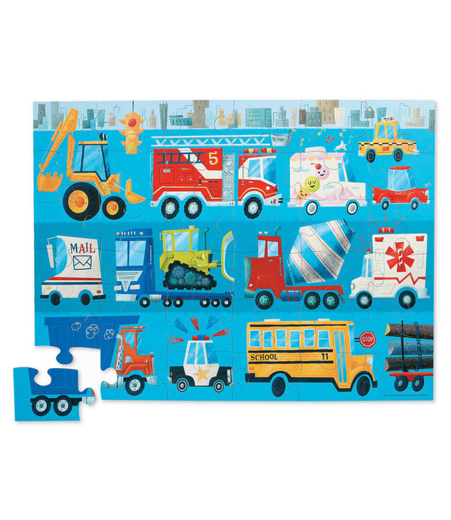 Crocodile Creek | Shaped Box Floor Puzzle | Vehicles | 36 delig | 3+