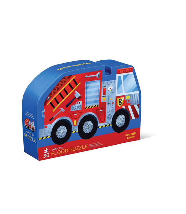 Crocodile Creek | Shaped Box Floor Puzzle | Vehicles | 36 delig | 3+