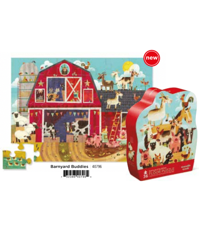 Crocodile Creek | Shaped Box Floor Puzzle | Barnyard Buddies | 36 delig | 3+