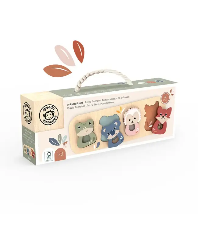 Speedy Monkey | Houten Vormenstoof | 6,5 x 7,8 x 23 cm | 1+