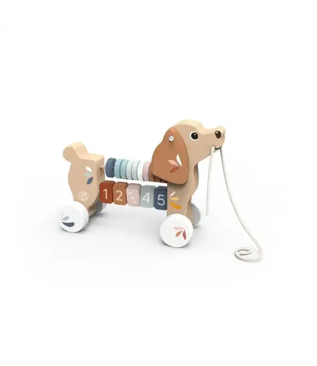 Speedy Monkey | Houten Trekfiguur | Puppy | 7,3 x 17,2 x 25 cm | 1+