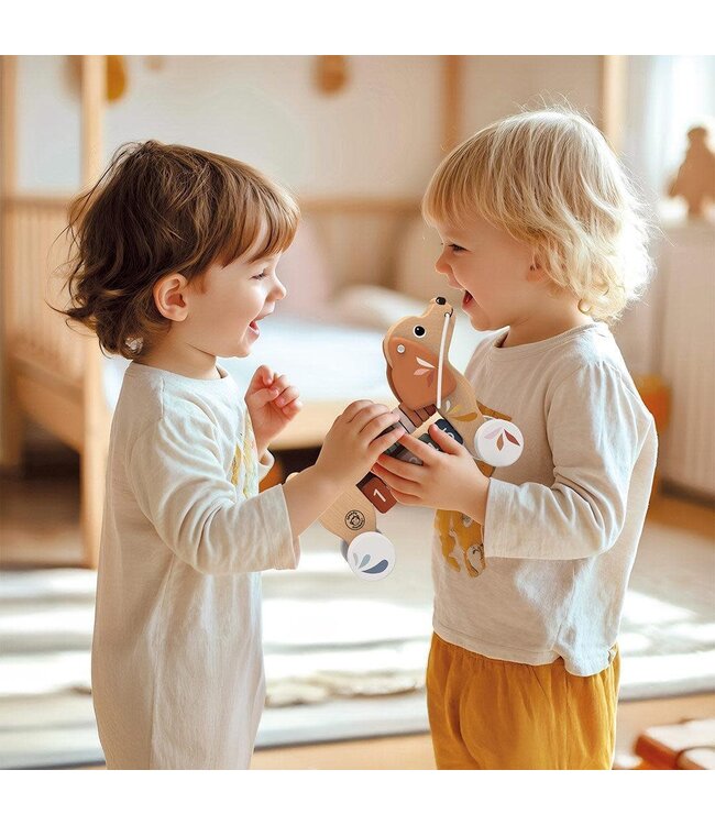 Speedy Monkey | Houten Trekfiguur | Puppy | 7,3 x 17,2 x 25 cm | 1+