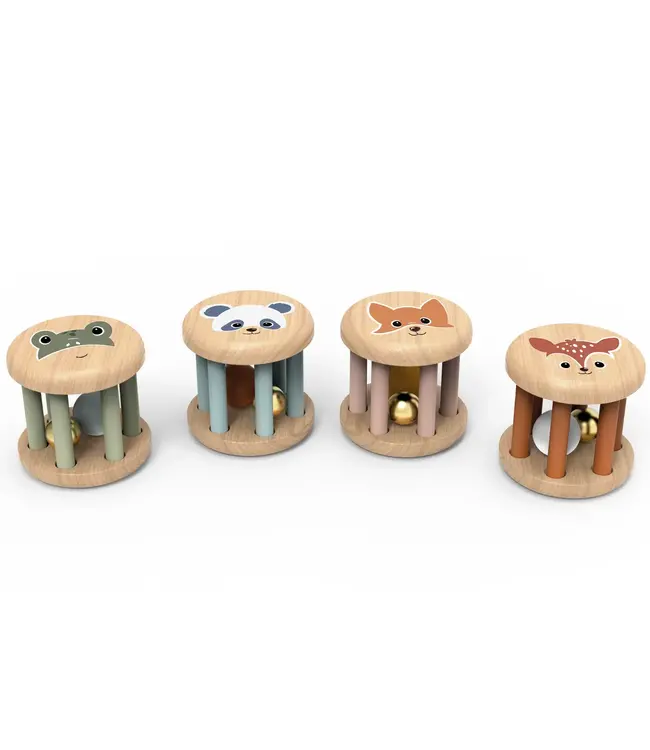 Speedy Monkey | Houten Rammelaar met bel | Verschillende Uitvoeringen | 7,7 x 7 x 7 cm | 0 +