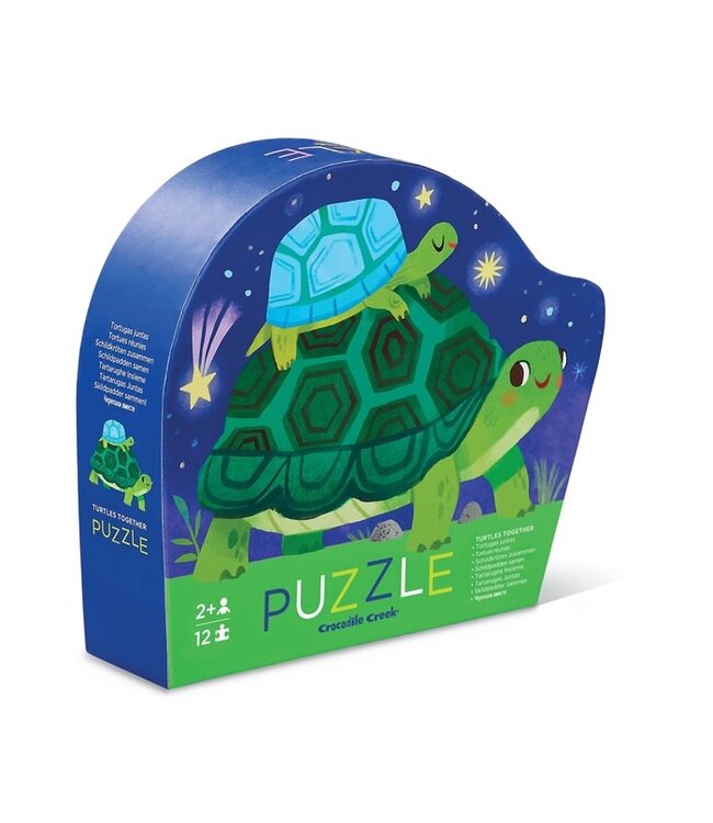 Crocodile Creek | Mini Shaped Puzzle | Turtles Together | 12 stukjes | 2+