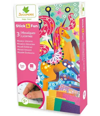 Sycomore | Stick'n Fun | 500 Mini Mosaiques | Eenhoorn | 5+