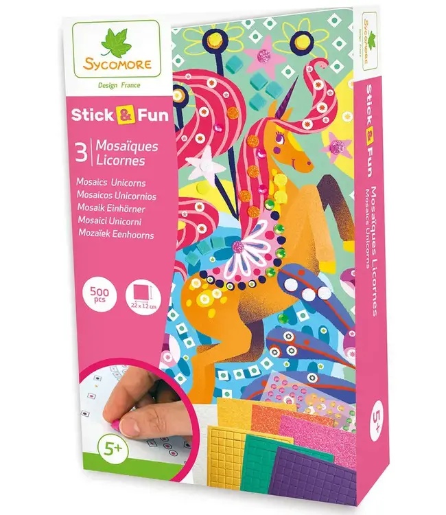 Sycomore | Stick'n Fun | 500 Mini Mosaiques | Eenhoorn | 5+