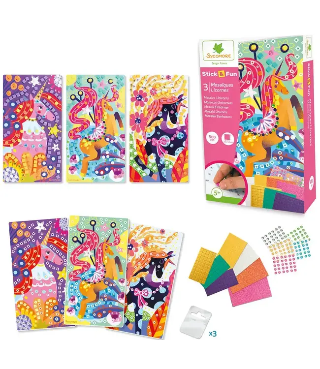 Sycomore | Stick'n Fun | 500 Mini Mosaiques | Eenhoorn | 5+