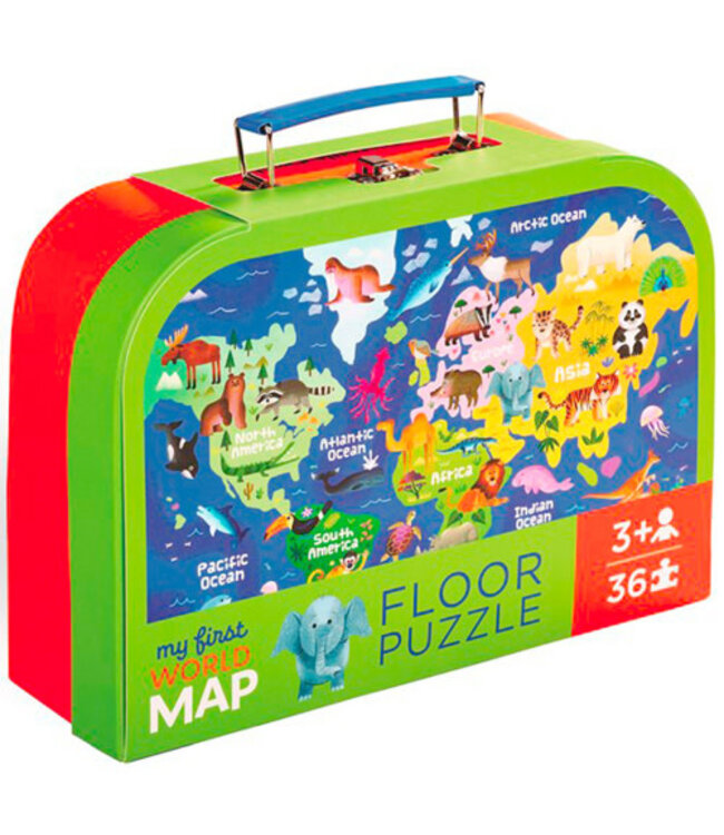 Crocodile Creek | Vloerpuzzel | My First Map | First World Map | 50 x 68 cm | 36 stukjes | 3+