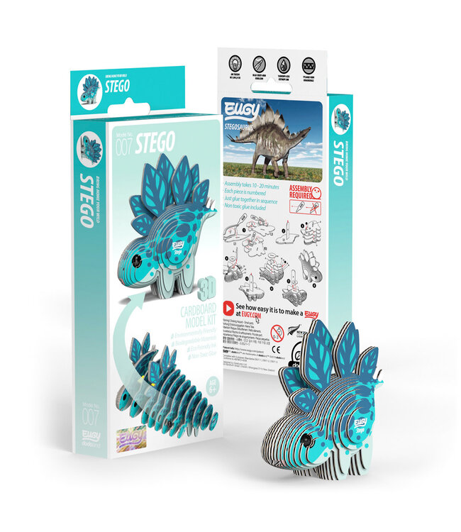 Eugy | 3D Cardboard Model Kit | Prehistoric Life | Stegosaurus | 6+