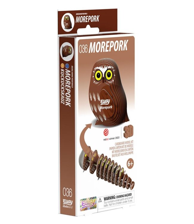 Eugy | 3D Cardboard Model Kit | Bird Life | Boeboek Uil | 6+