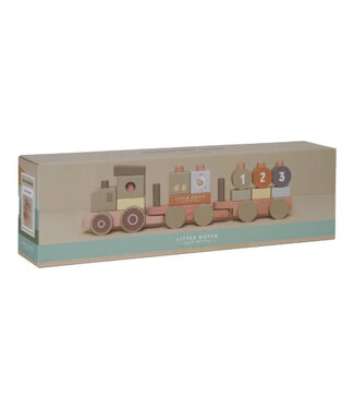 Little Dutch Little Dutch | Houten Blokkentrein | Little Farm | 16 delig | 45 cm | 1+