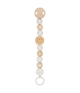 Goki | Houten Koord met Kralen voor Speen | 21 cm | Hart