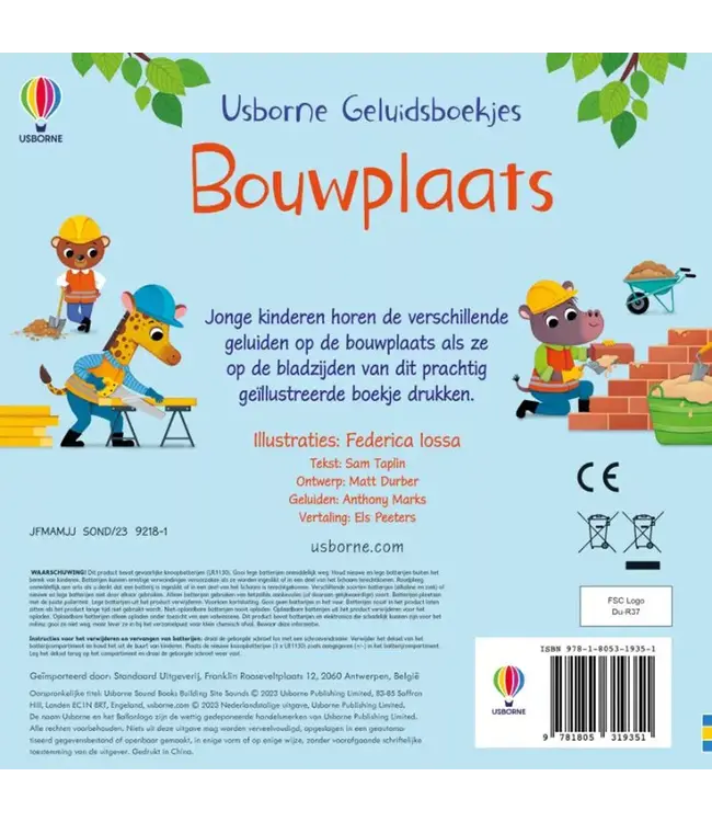 Usborne | Geluidenboek | Bouwplaats | 1+