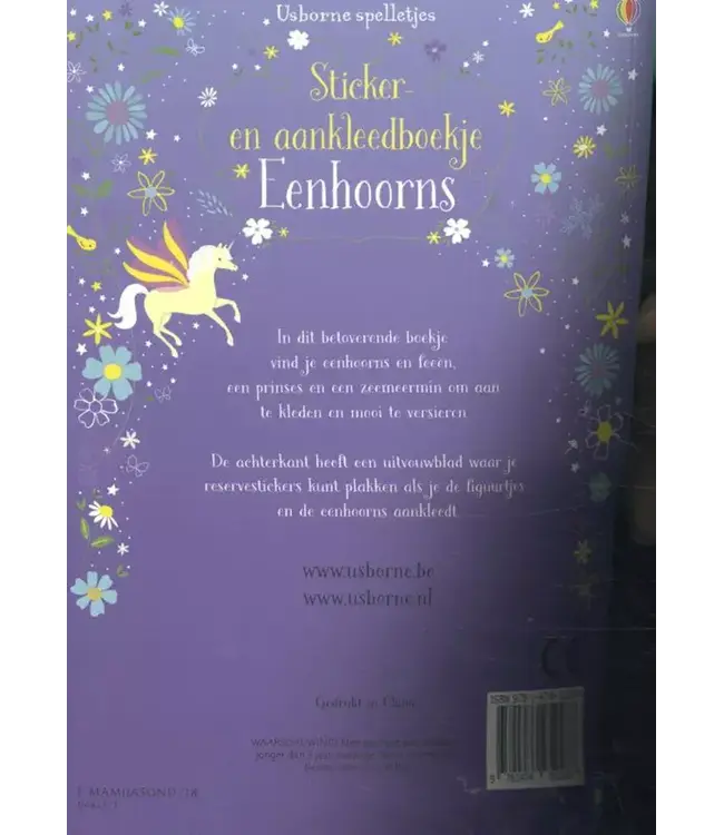 Usborne | Sticker- en Aankleedboek | Eenhoorns | 3+