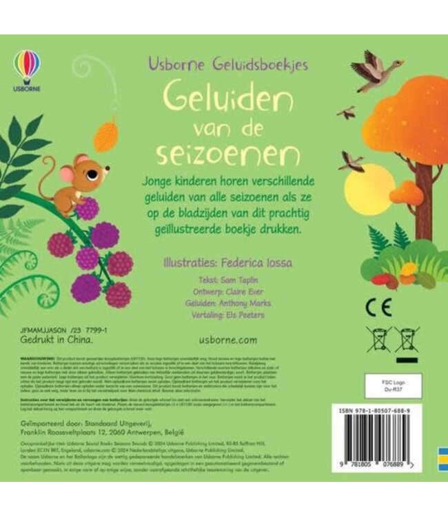 Usborne | Geluidenboek | Geluidenboek van de Seizoenen | 1+