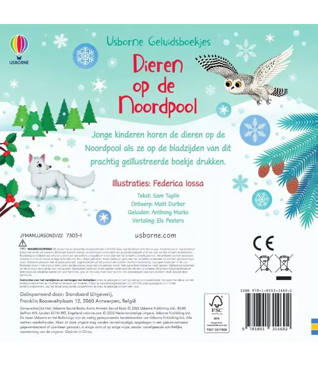 Usborne | Geluidenboek | Dieren op de Noordpool | 3+