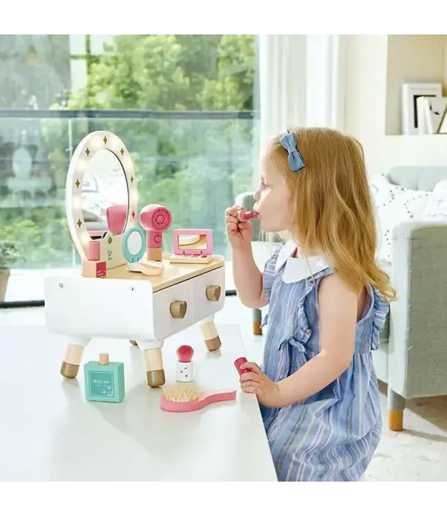 Hape | My Stylish Dressing Table | Light and Sounds | Kaptafel | 14 delig | 41 cm | 3 - 8 jaar
