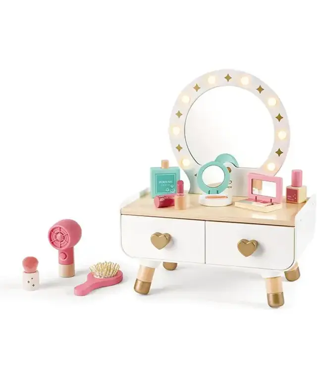 Hape | My Stylish Dressing Table | Light and Sounds | Kaptafel | 14 delig | 41 cm | 3 - 8 jaar