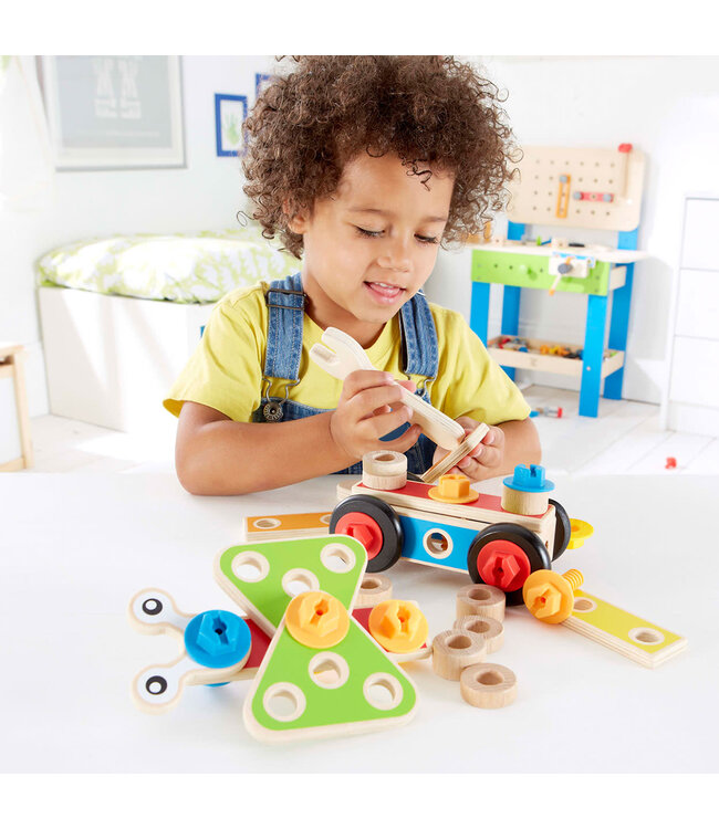 Hape | Construction Toys | Basic Builder Set | 42 delig | 3+