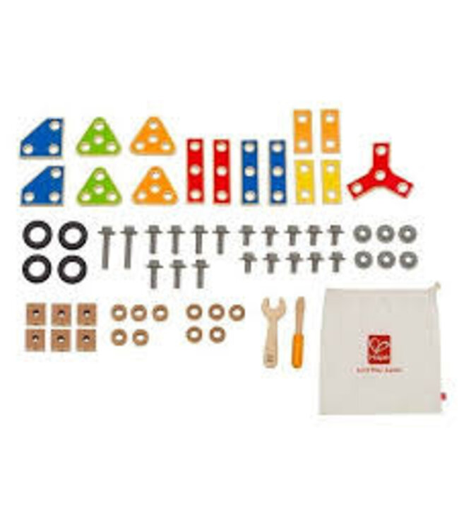 Hape | Construction Toys | Master Builder Set | 62 delig | 3+