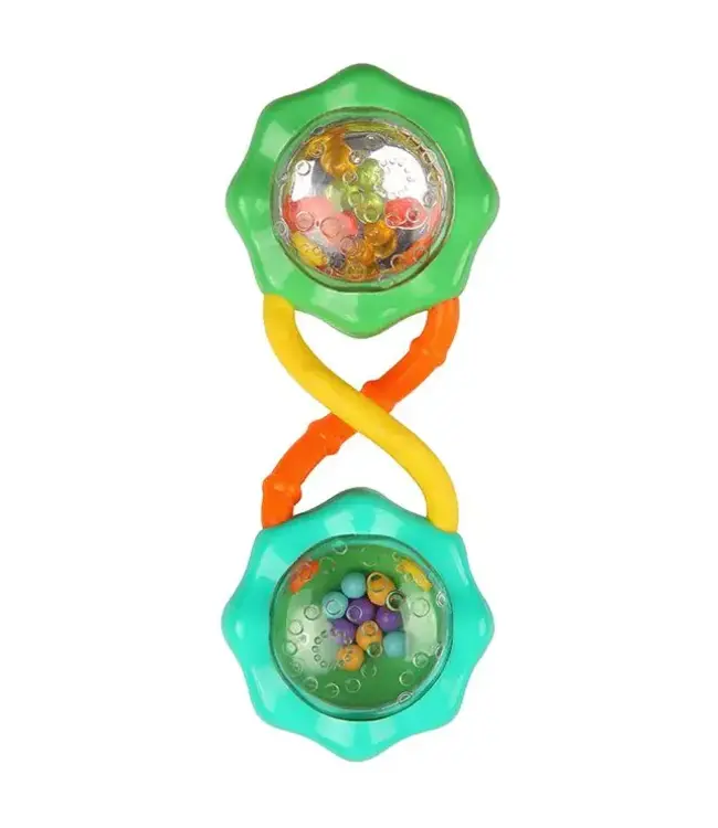 Bright Starts  | Rattle & Shake | Barbell Toy | Green | 14 cm | 0+