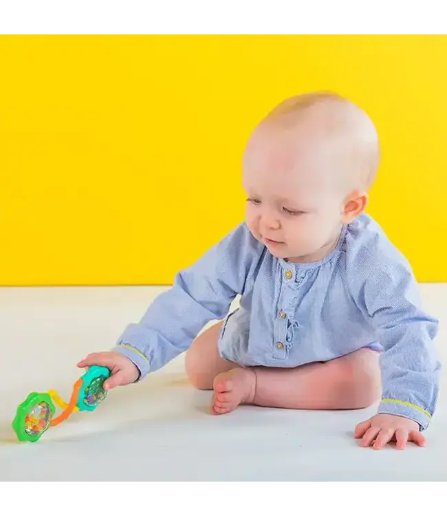 Bright Starts  | Rattle & Shake | Barbell Toy | Green | 14 cm | 0+