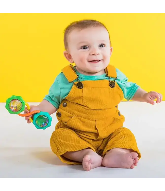 Bright Starts  | Rattle & Shake | Barbell Toy | Green | 14 cm | 0+