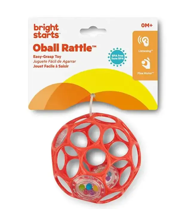Oball | Rattle Easy-Grasp Toy | Orange | 10 cm | 0+