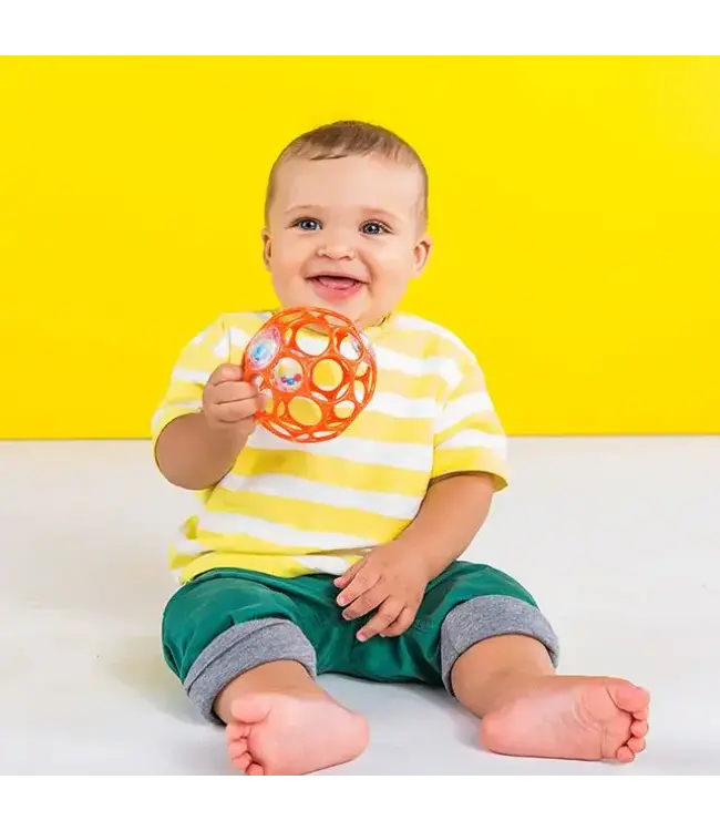 Oball | Rattle Easy-Grasp Toy | Orange | 10 cm | 0+