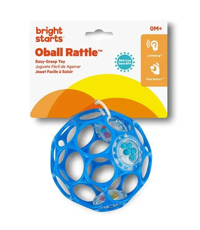 Oball | Rattle Easy-Grasp Toy | Blue | 10 cm | 0+