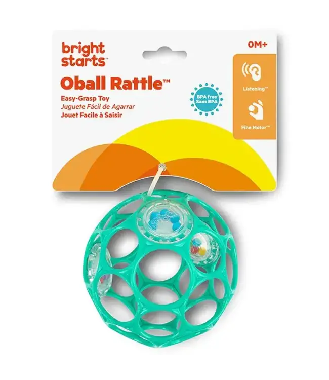 Oball | Rattle Easy-Grasp Toy | Teal | 10 cm | 0+