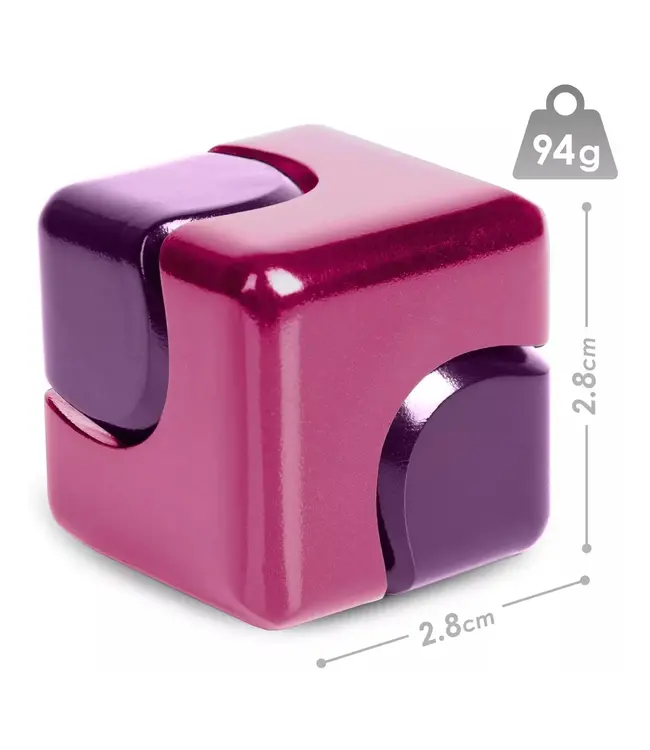 Bopster Cube Spinner | Pink an dPurple | Aluminium Fidget Spinner | 94 gram | 2,8 cm | 6+