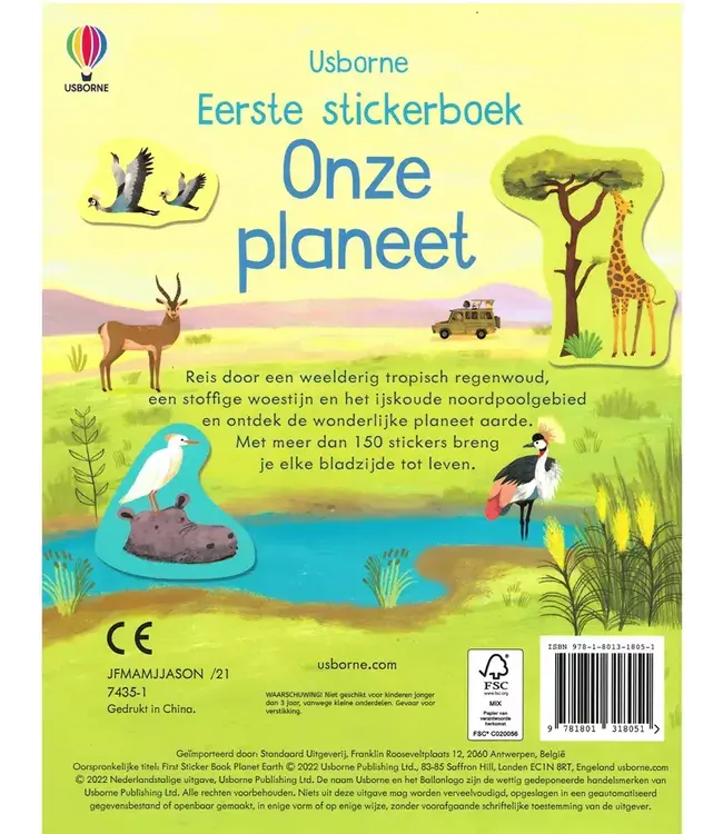 Usborne | Mijn eerste Stickerboek| Onze Planeet | 3+