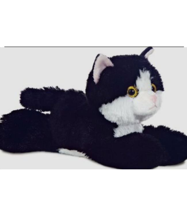 Aurora | Mini Flopsie | Maynard zwart-wit Kat | 20,5 cm | 0+