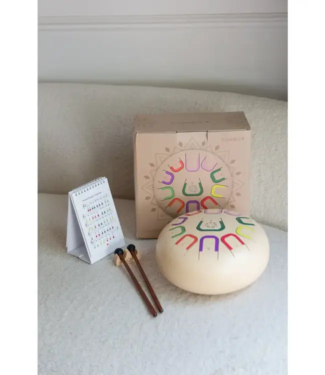 Juega Conmigo | Percussion Instrument | Tongue Drum | Ø  25 x 14 cm | Soul Serenity Licht Beige | 9+