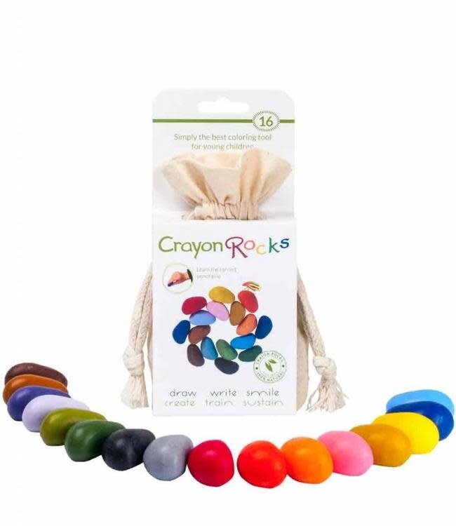 Crayon Rocks 16 Colors Soja Waskrijt in Ecru Fluwelen Zakje 3+