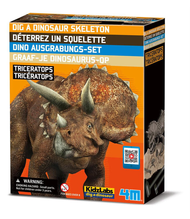 4M | KidzLabs | Graaf je dinosaurus op | Triceratops | 8+