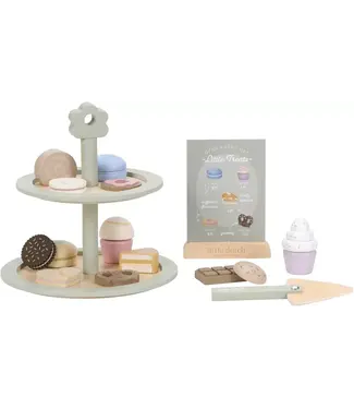 Little Dutch Little Dutch | Houten Etagère met gebak | 19 delig | 20 cm hoog | 3+