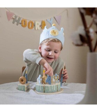 Little Dutch Little Dutch | Kroontje | Verjaardagskroon | Cijfers 1 - 5 jaar | Blauw | 7 delig | 1+