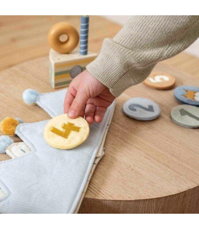 Little Dutch | Kroontje | Verjaardagskroon | Cijfers 1 - 5 jaar | Blauw | 7 delig | 1+