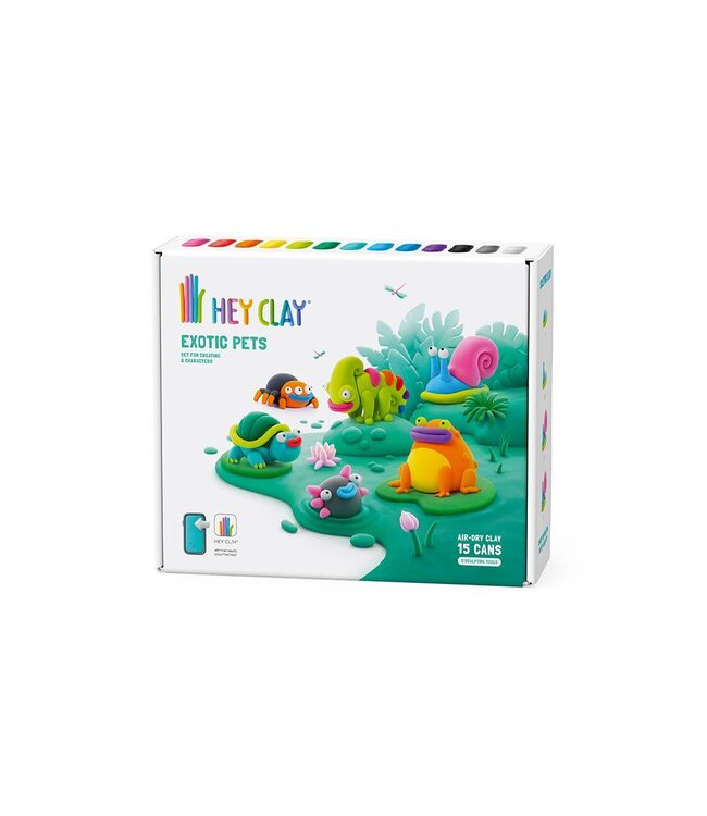 Hey Clay | Set voor 6 Dieren | Exotische huisdieren | 15 cans | 3+