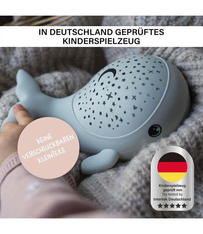MegaLight | Willy Whale | Nachtlamp en projecteert sterren | USB Oplaadbaar | 9 cm