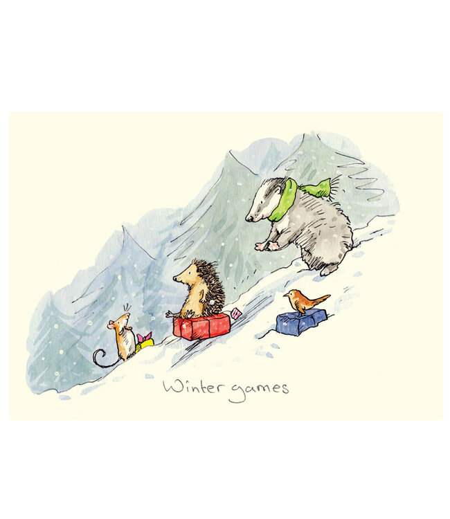 Two Bad Mice | Kerstkaart  | Anita Jeram | Winter games