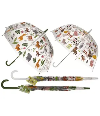 Djeco Paraplu | doorzichtig met bos of boerderij dieren | 72 x 17 x 45 cm
