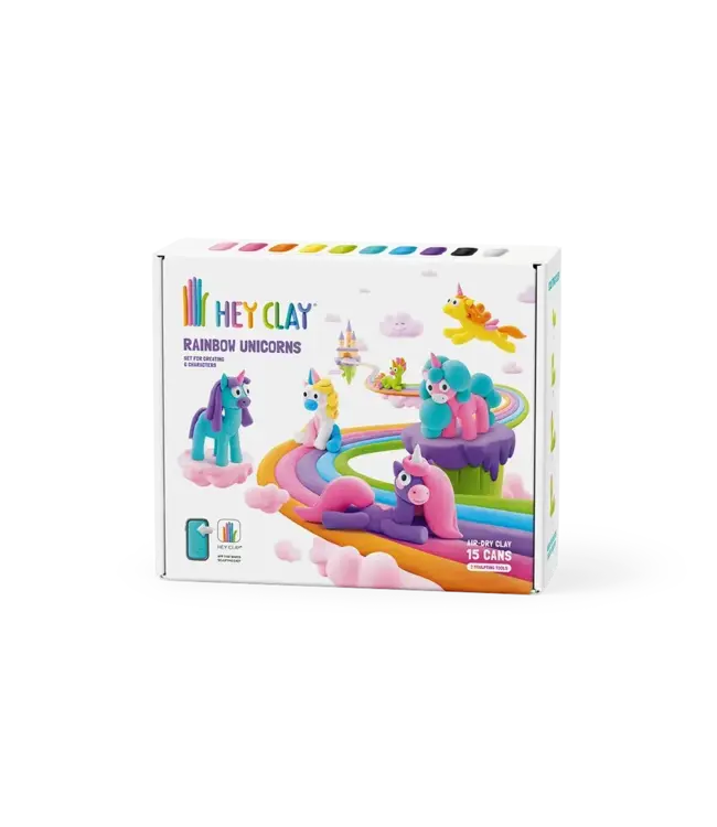 Hey Clay | Set voor 6 Dieren | Unicorns | 10 kleuren | 3+